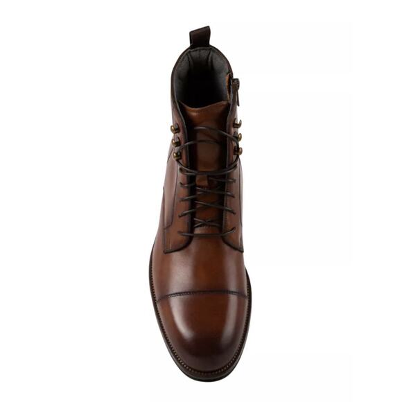 Steve Madden Daylon Cap Toe Derby Boot Men’s 10 Leather Brown Side Zip main image 6